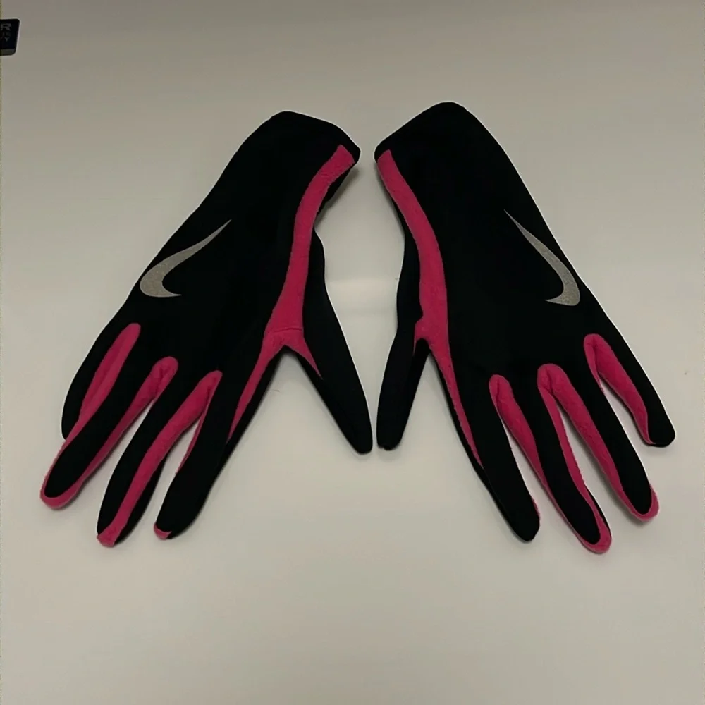 Nike Running Thermal Gloves Headband set new pink black Women’s Size Medium